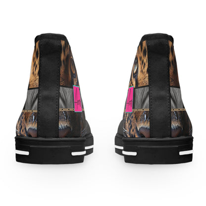 Walk on the wild side with Auras Boutique! Black Serengeti high-tops featuring a fierce tiger (with our logo!). Shop date-worthy & edgy styles.