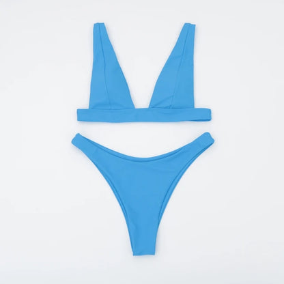 Sunkiss: Product image of front of blue 2 piece swimsuit.