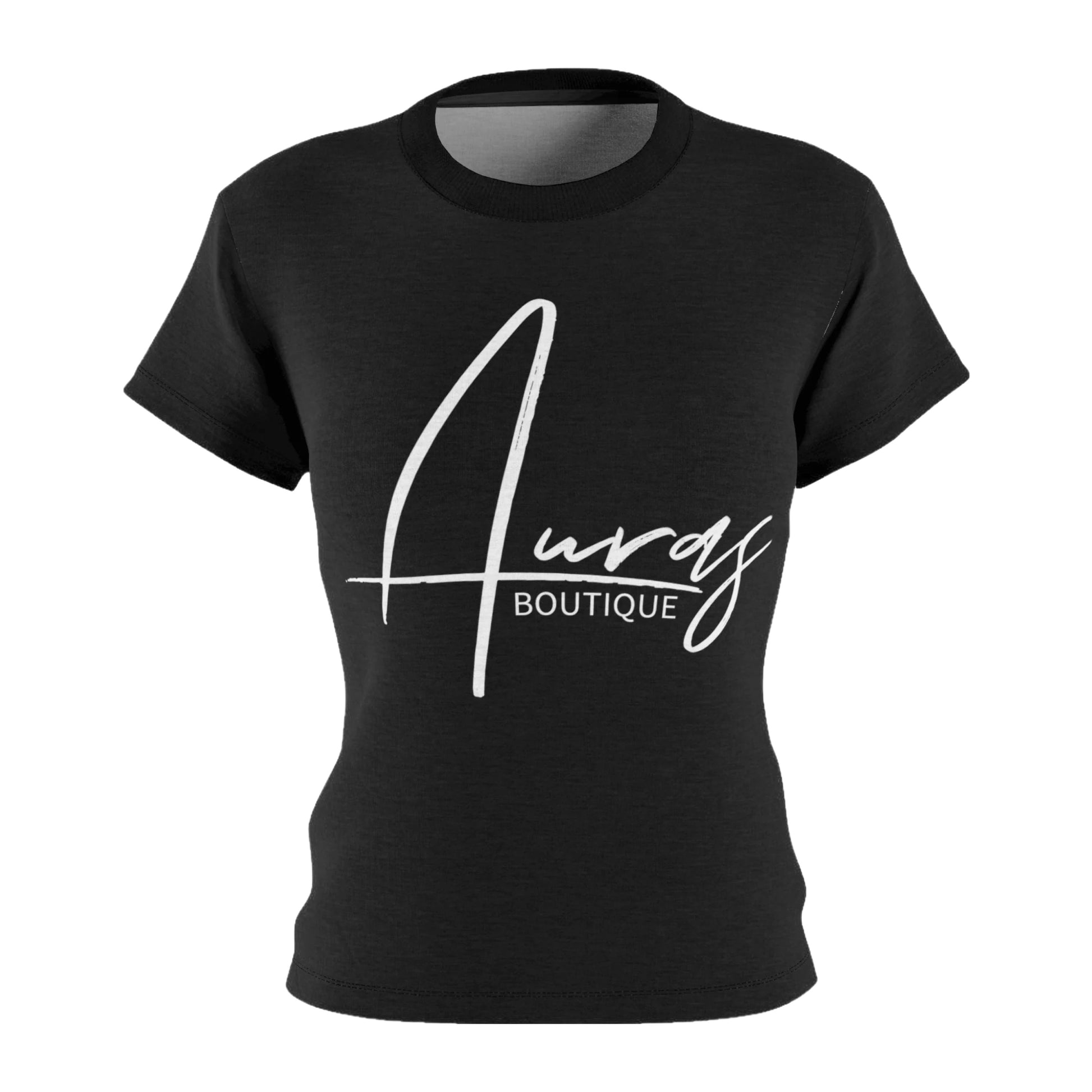 Auras Boutique branded T shirt black front