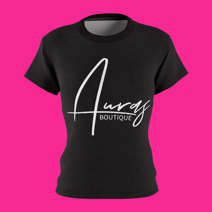 Auras Premium Branded T-Shirt: Black T-Shirt with Auras Boutique logo in white.